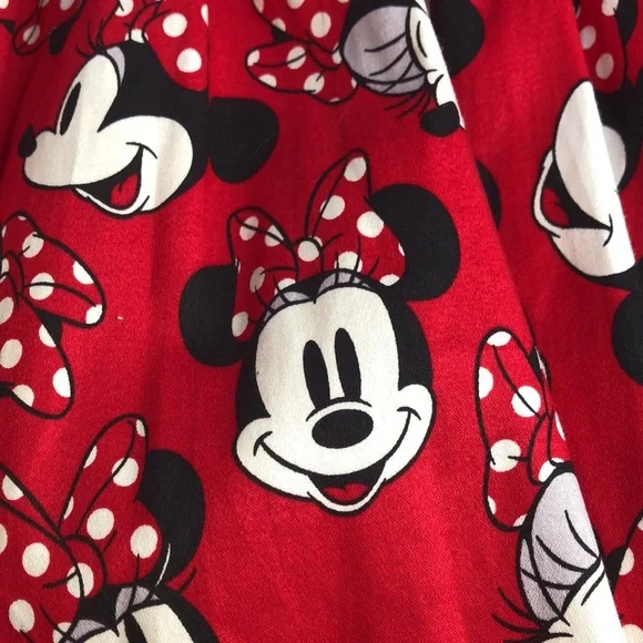 Disney Minnie Mouse All Over Print Red Party Holiday Fit & Flare Dress Girls 5/6 - Picture 16 of 16
